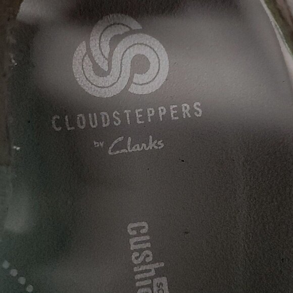 CLARKS Cloud Steppers Womens Sandal Sz 12/44 Gray Stretch Strap Sling Back - Picture 4 of 10